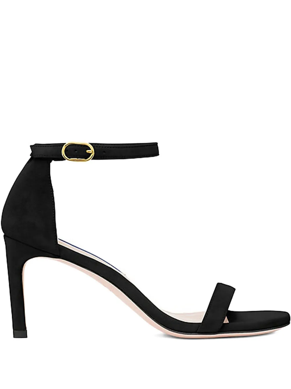 Босоножки Nunakedstraight с ремешком на щиколотке и каблуком 80 мм Stuart Weitzman, черный