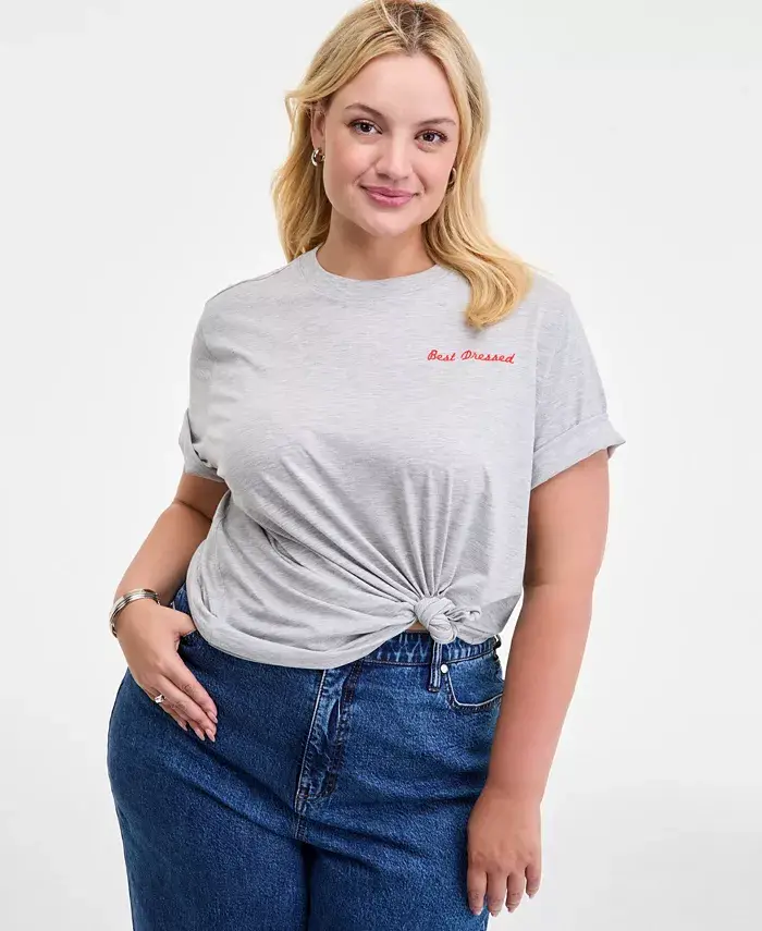 

Футболка Trendy Plus с короткими рукавами и круглым вырезом On 34th, серый