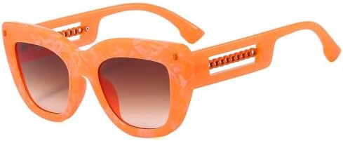 

Солнцезащитные очки с вырезанными дужками для женщин, популярные градиентные солнцезащитные очки с зеркальными линзами, модные очки с защитой от заклепок MTZJH, C5orange