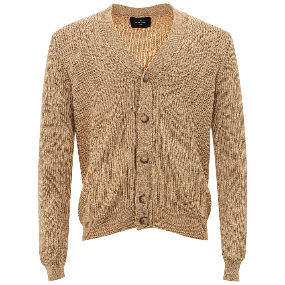 

Бежевый итальянский хлопковый кардиган для мужчин Gran Sasso