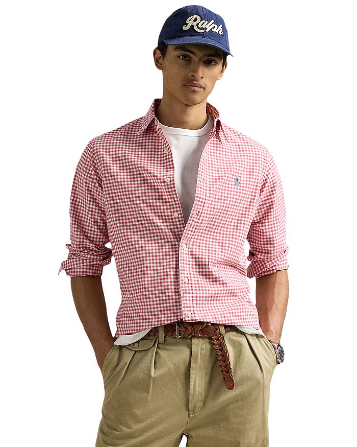 

Классическая оксфордская рубашка в клетку Polo Ralph Lauren, красный