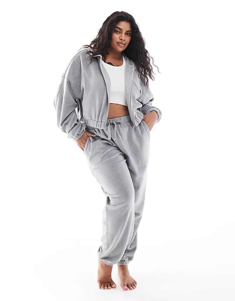 

Толстовка с капюшоном Curve из флиса ASOS DESIGN, цвет светло-серый, микс и подбор Asos Curve