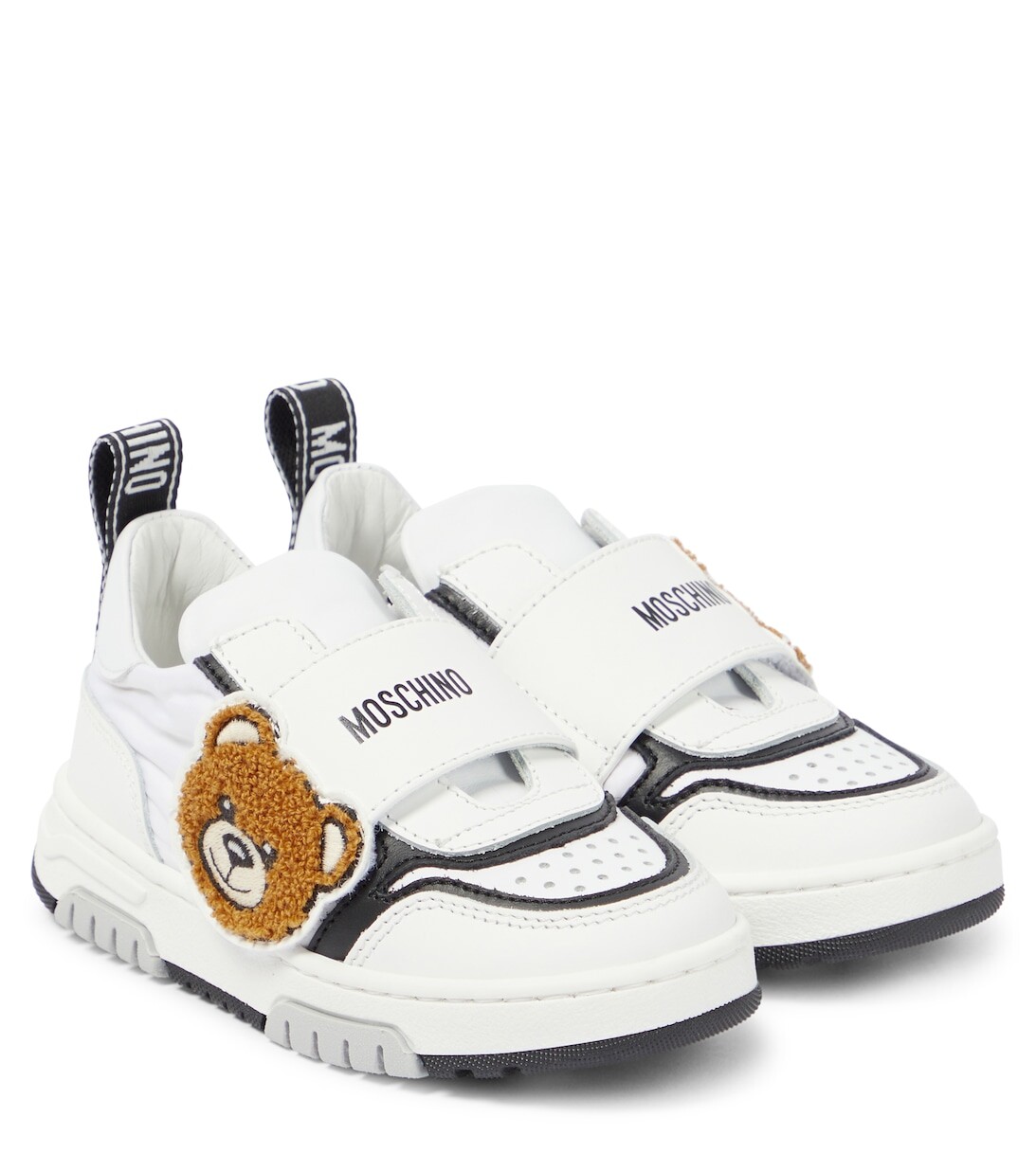 

Кожаные кроссовки с логотипом Moschino, белый