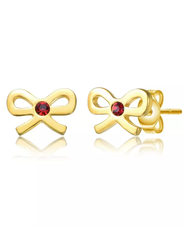 

Серьги-Гвоздики в форме банта из красного бархата с кубическими цирконами, стерлингового серебра 14 карат, позолоченные Gigigirl, red