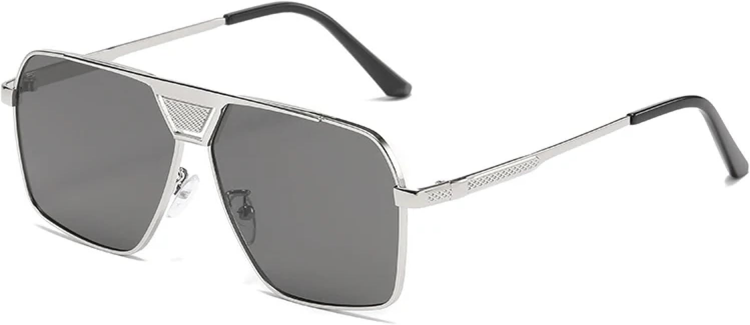 

Модные винтажные солнцезащитные очки для мужчин и женщин, ретро-классические, для активного отдыха, вождения, рыбалки, с защитой от УФ-излучения UV400 TKKTLLT, Silver Black