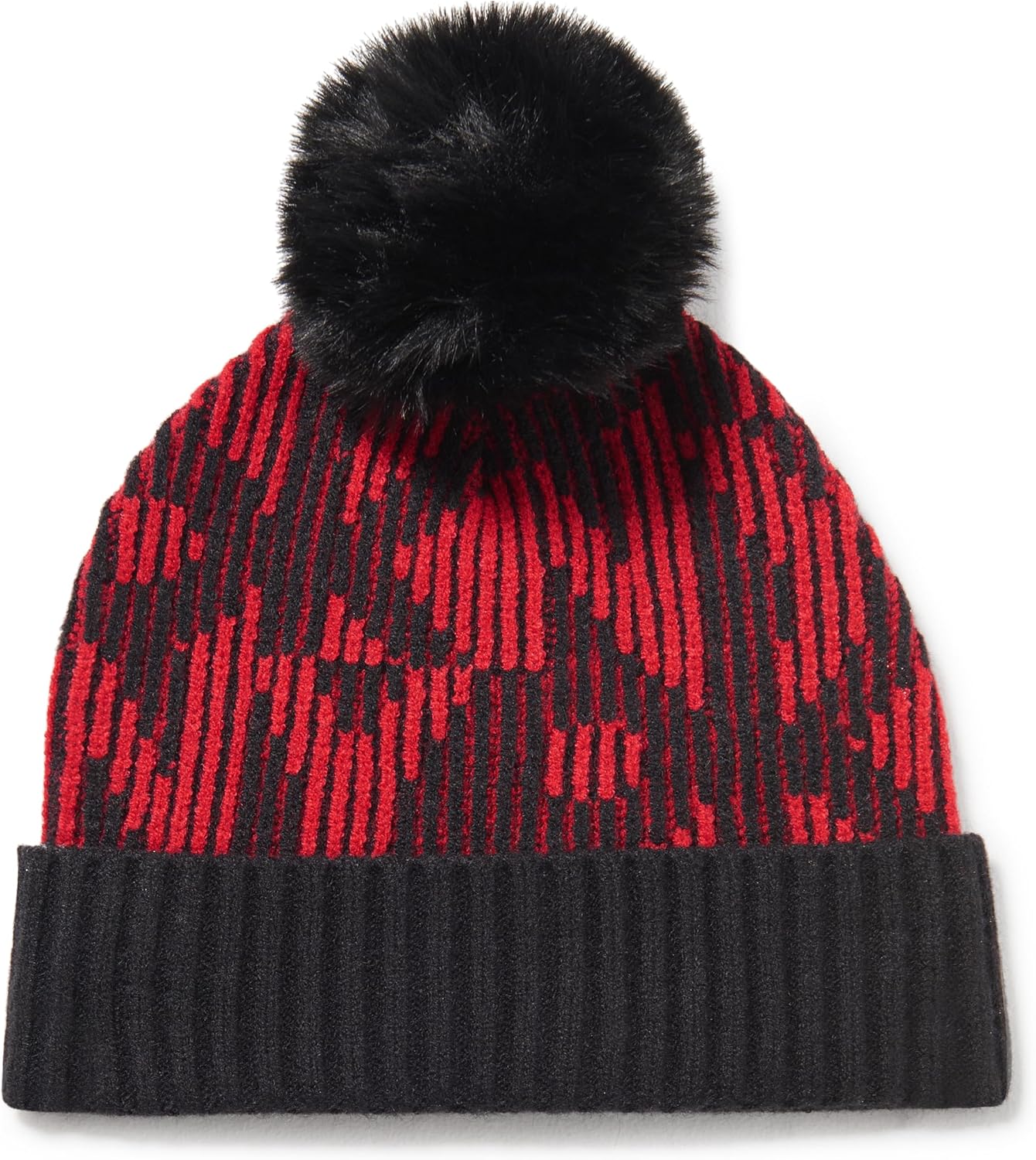 

Женская шапка-бини с помпоном из искусственного меха с ребристым логотипом DKNY, Red Light