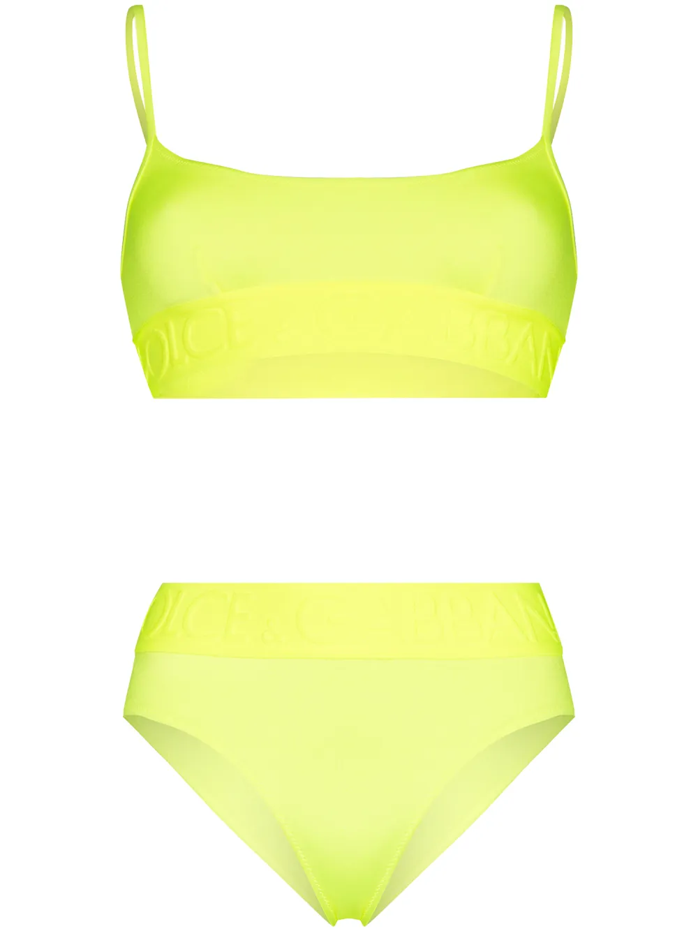 

Бикини с завышенной талией и логотипом DOLCE & GABBANA, желтый