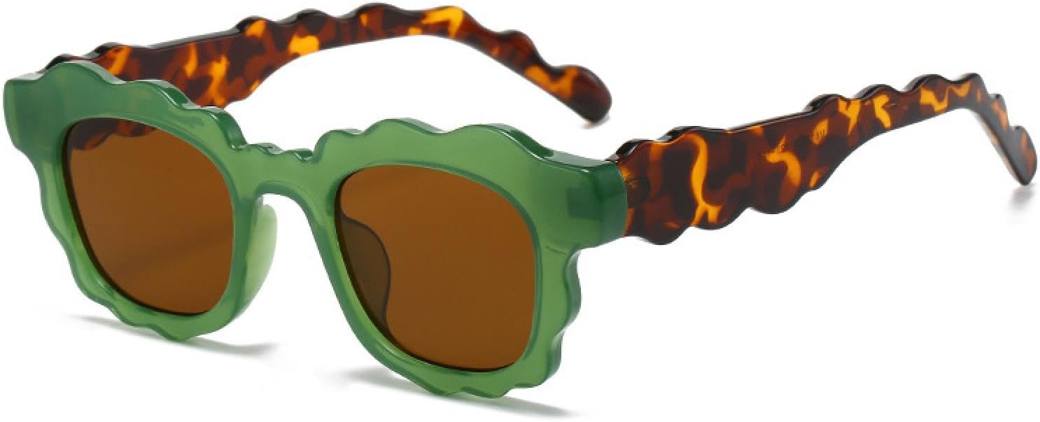 

Модные солнцезащитные очки неправильной формы из геля разных цветов для женщин, прозрачные градиентные, с защитой от УФ-излучения UV400, модные и уникальные солнцезащитные очки для мужчин VVTWSSW, Green Leopard Tea