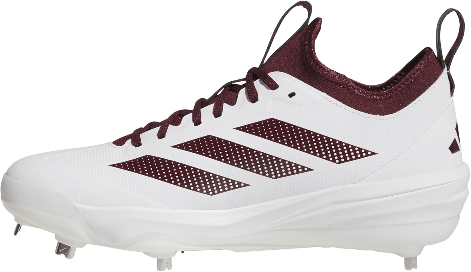 Мужские бейсбольные кроссовки Adidas Adizero Impact 2.0, белый/бордовый — фото 3