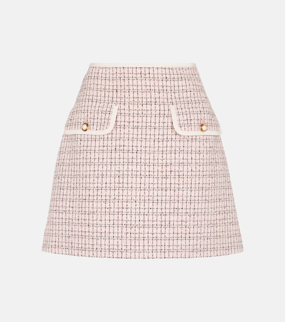

Мини-юбка из твида с высокой талией Miu Miu, Alabastro