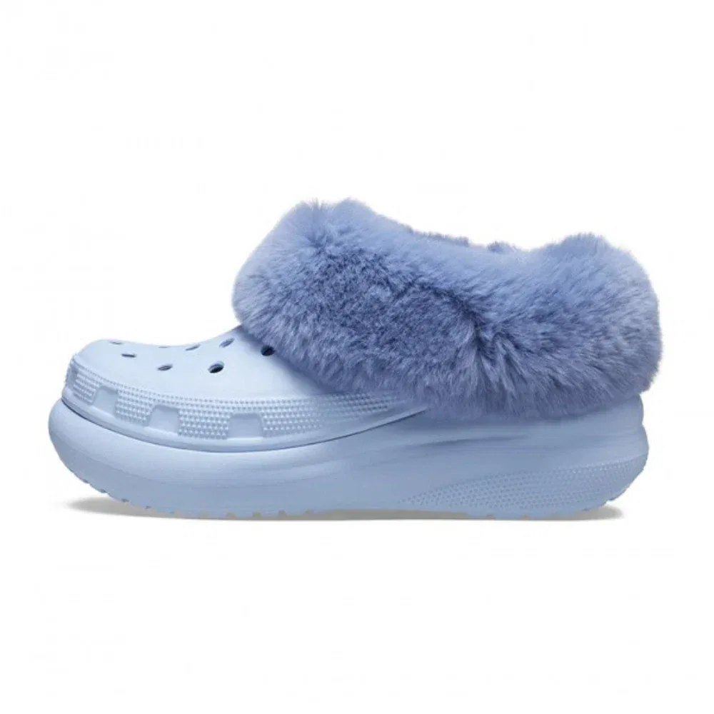 Сабо Crocs Furever Crush 208446-4NS, синие, на подкладке из искусственной овчины, JAX1234 — фото 3