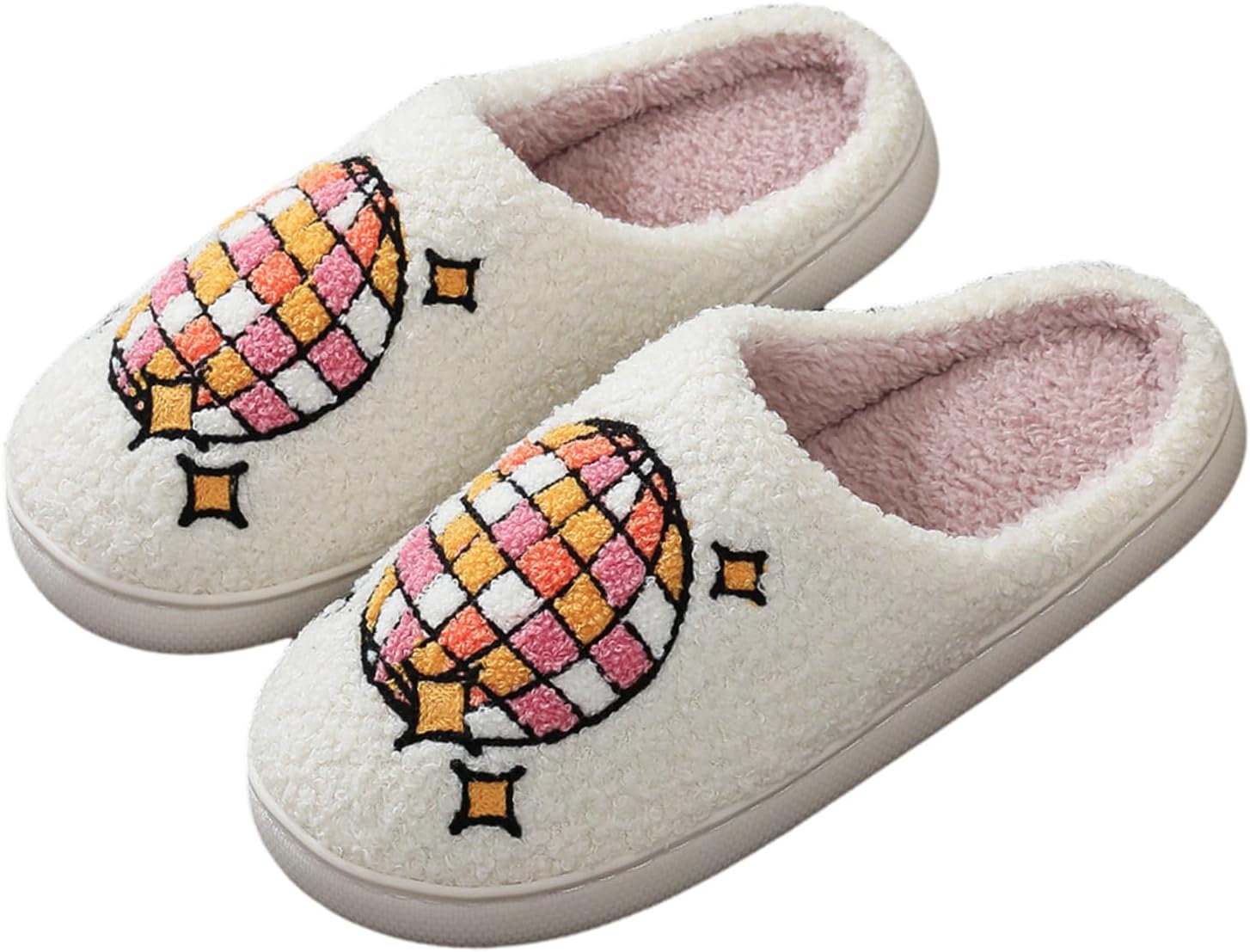 

Тапочки с шляпой ковбоя для женщин и мужчин, с улыбающимся лицом, плюшевые, удобные, в ретро-стиле, теплые и пушистые домашние тапочки Wang Damai, Disco