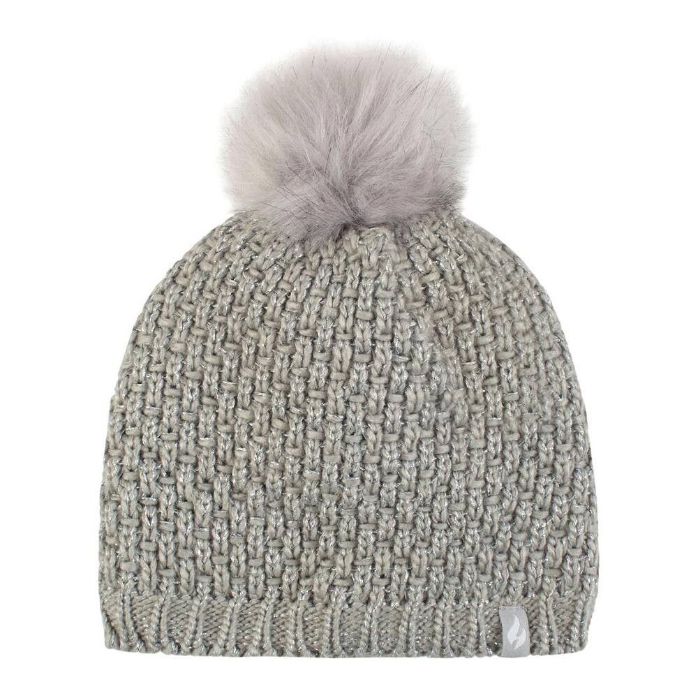 

Женская теплодержатель Hatweaver Basket Weave Hat с помпоном Heat Holders, серый
