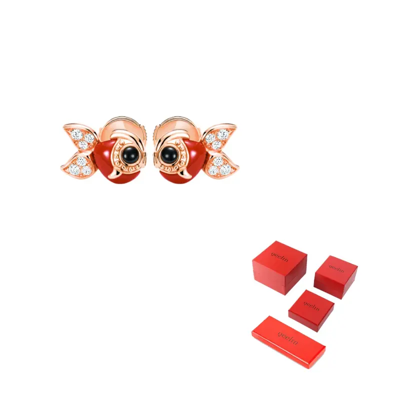 

Qeelin Серьги из розового золота 18 карат для женщин красные