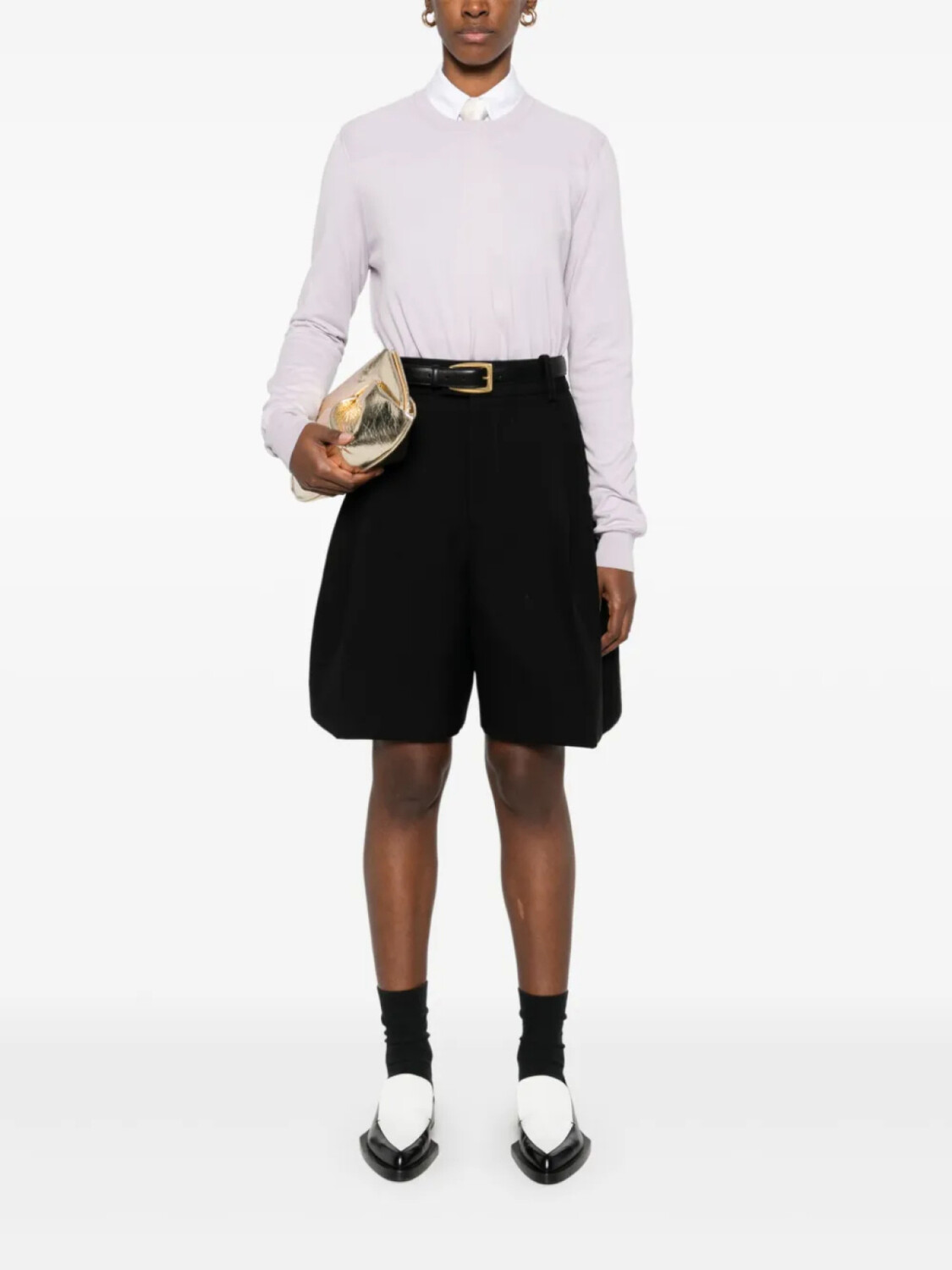 Jil Sander свитер с круглым вырезом, фиолетовый — фото 2