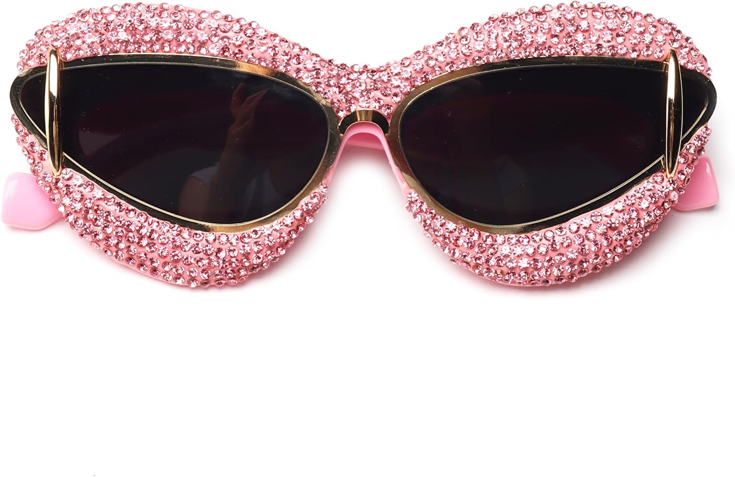 

Женские модные солнцезащитные очки «кошачий глаз» большого размера с бриллиантами, стразами и оправой, украшенной драгоценными камнями, для костюмированной вечеринки bullabulling, Pink/Pink Diamond