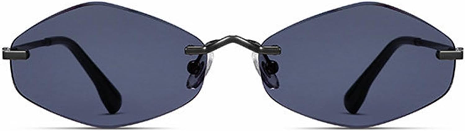 

Маленькие солнцезащитные очки в металлической оправе, шестиугольные, без оправы, для женщин, роскошные, модные, в стиле панк, многоугольные, без оправы, солнцезащитные очки для женщин helena, C2