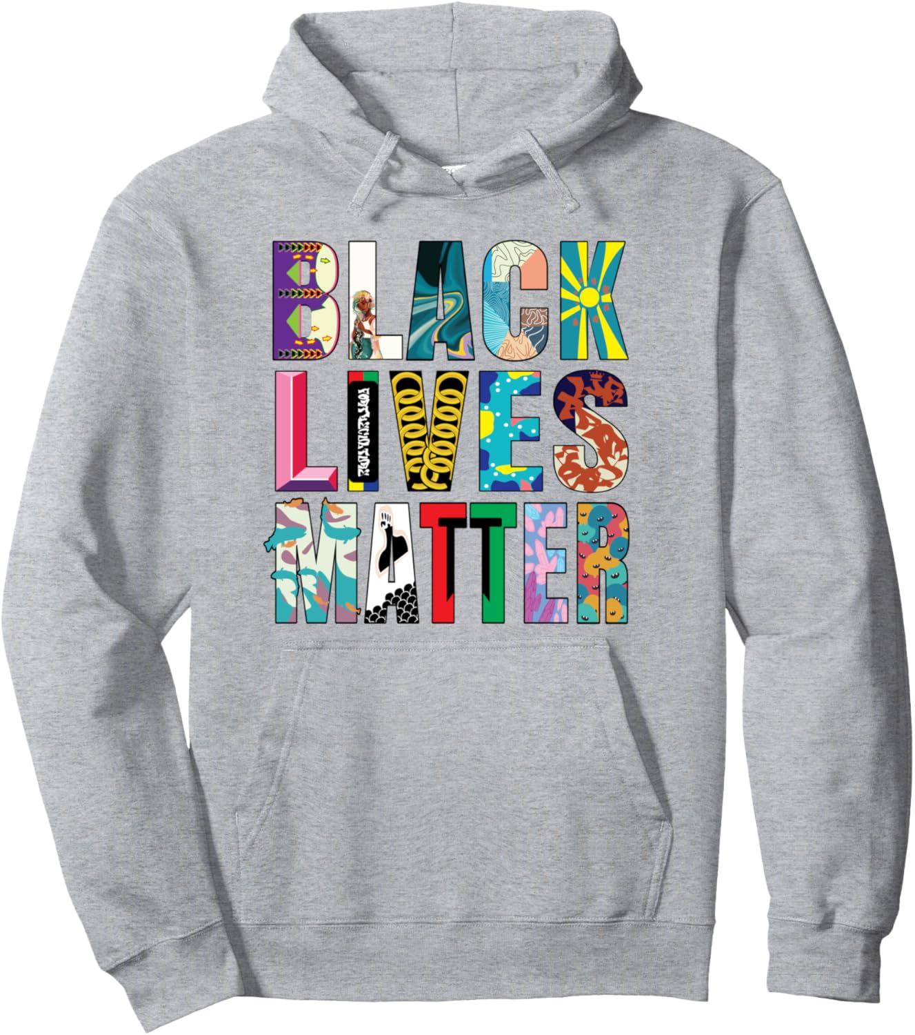 

Толстовка Black Lives Matter - Diversity Mural Hoodie, серая (серый меланж) Black Lives Matter Equality