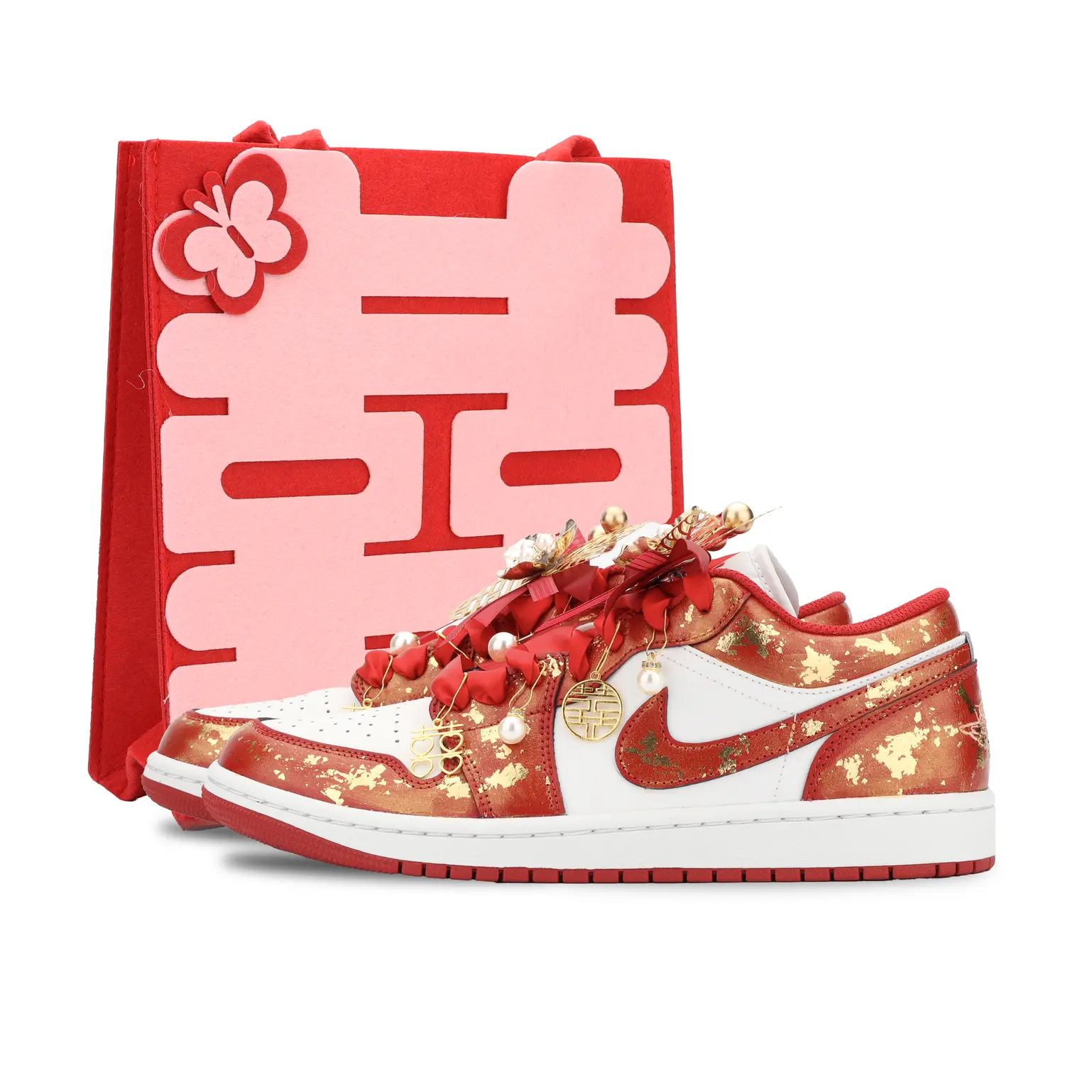 

Jordan Кроссовки Air 1 Vintage мужские низкие White/Red/Gold