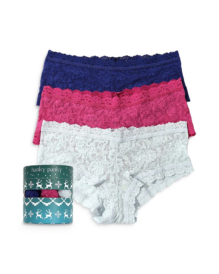 

Кружевные трусы женские Holiday Boyshorts, Set of 3 Hanky Panky, мультиколор