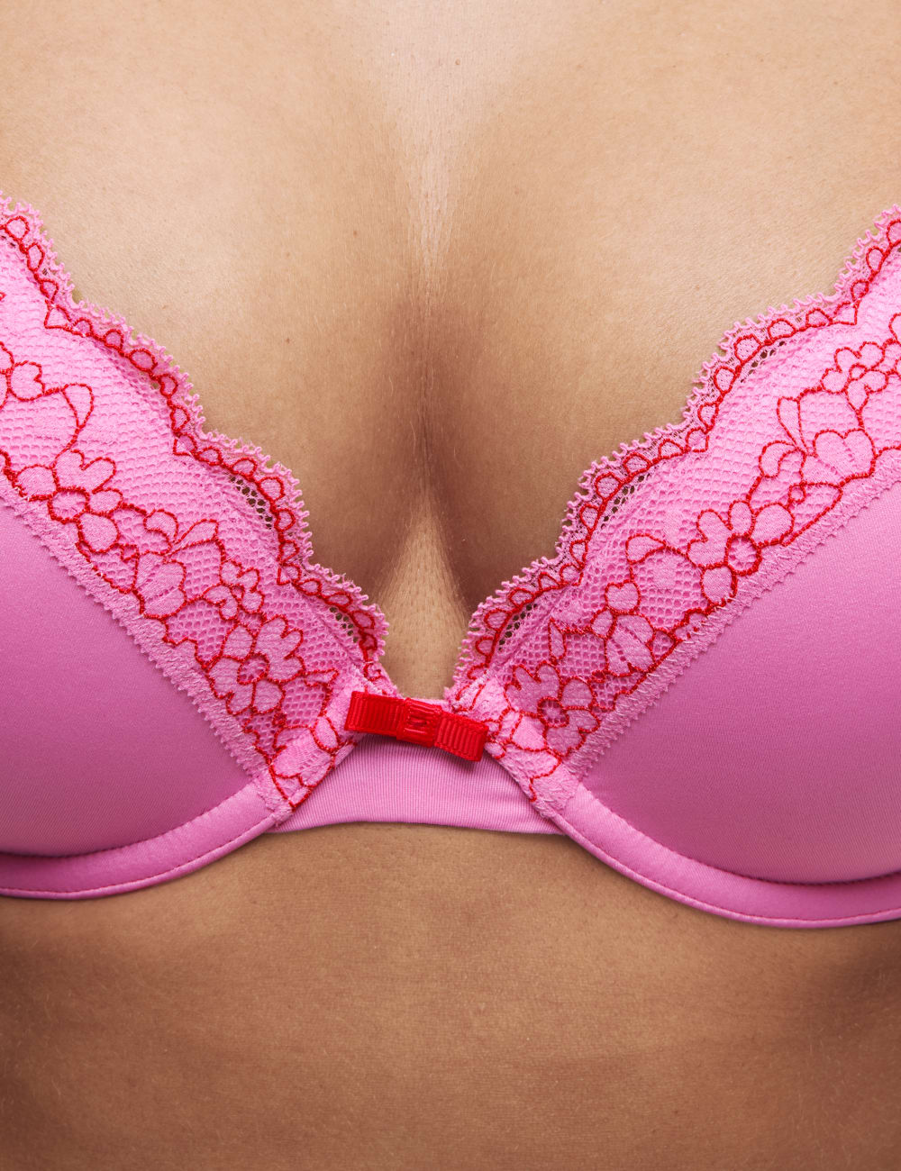 

Кружевной бюстгальтер Push-Up на косточках AE Marks & Spencer, розовый
