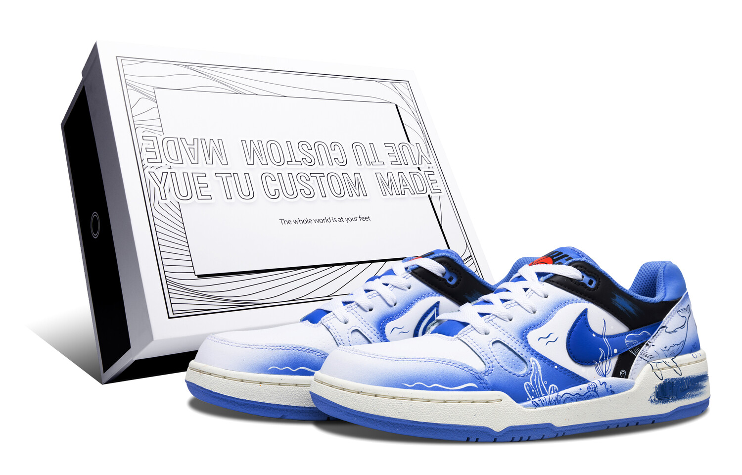 

Кроссовки Nike Full Force Skateboarding Shoes Men Low-top Blue/white, синий