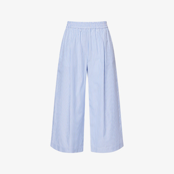 

Брюки Weekend Max Mara из хлопкового поплина в полоску, голубой