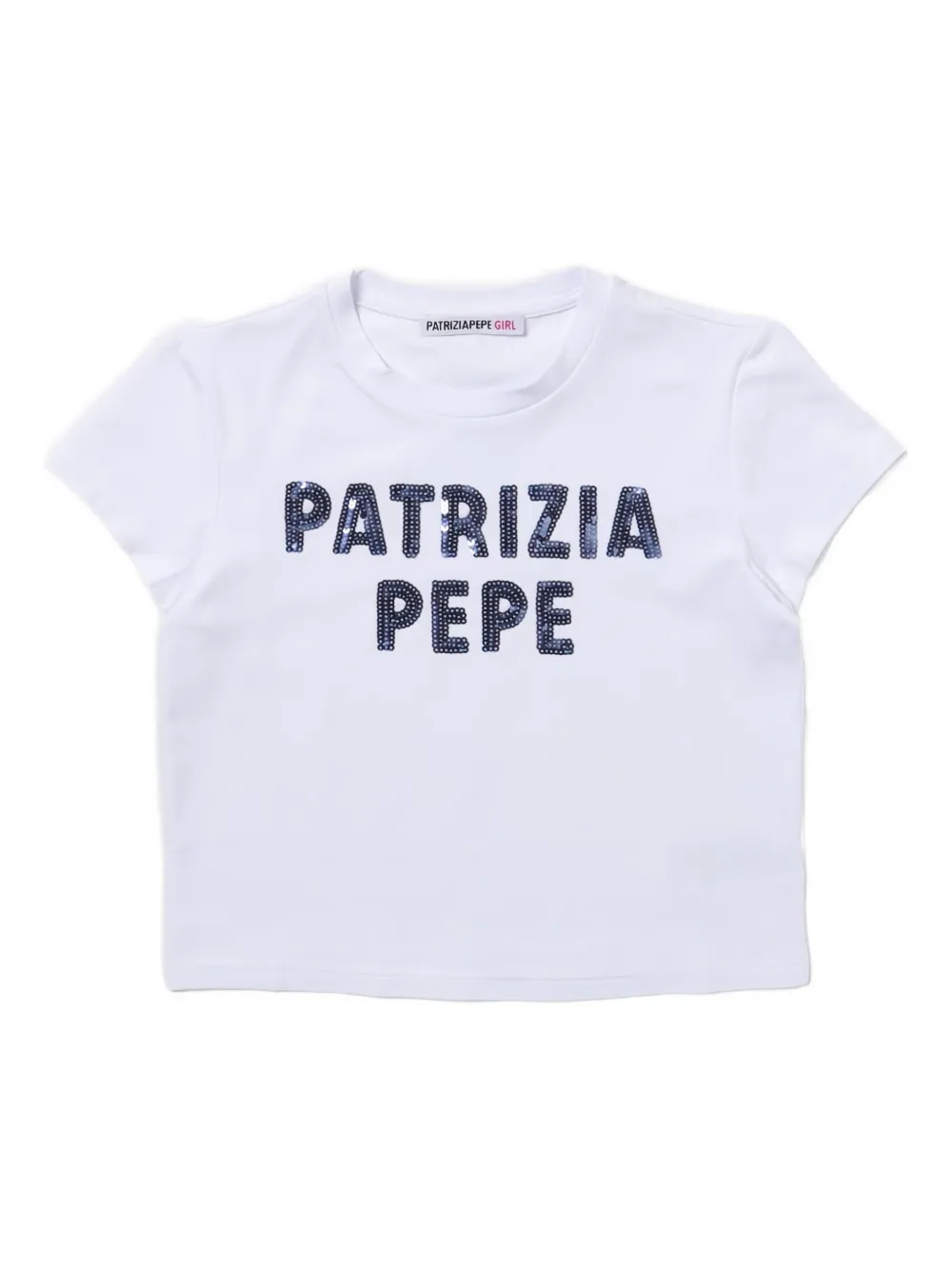 

Футболка с логотипом, украшенная пайетками Patrizia Pepe, белый