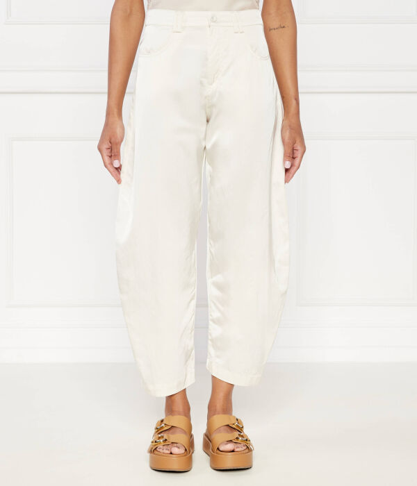 

Атласные брюки Поллок Regular fit Pinko, экрю