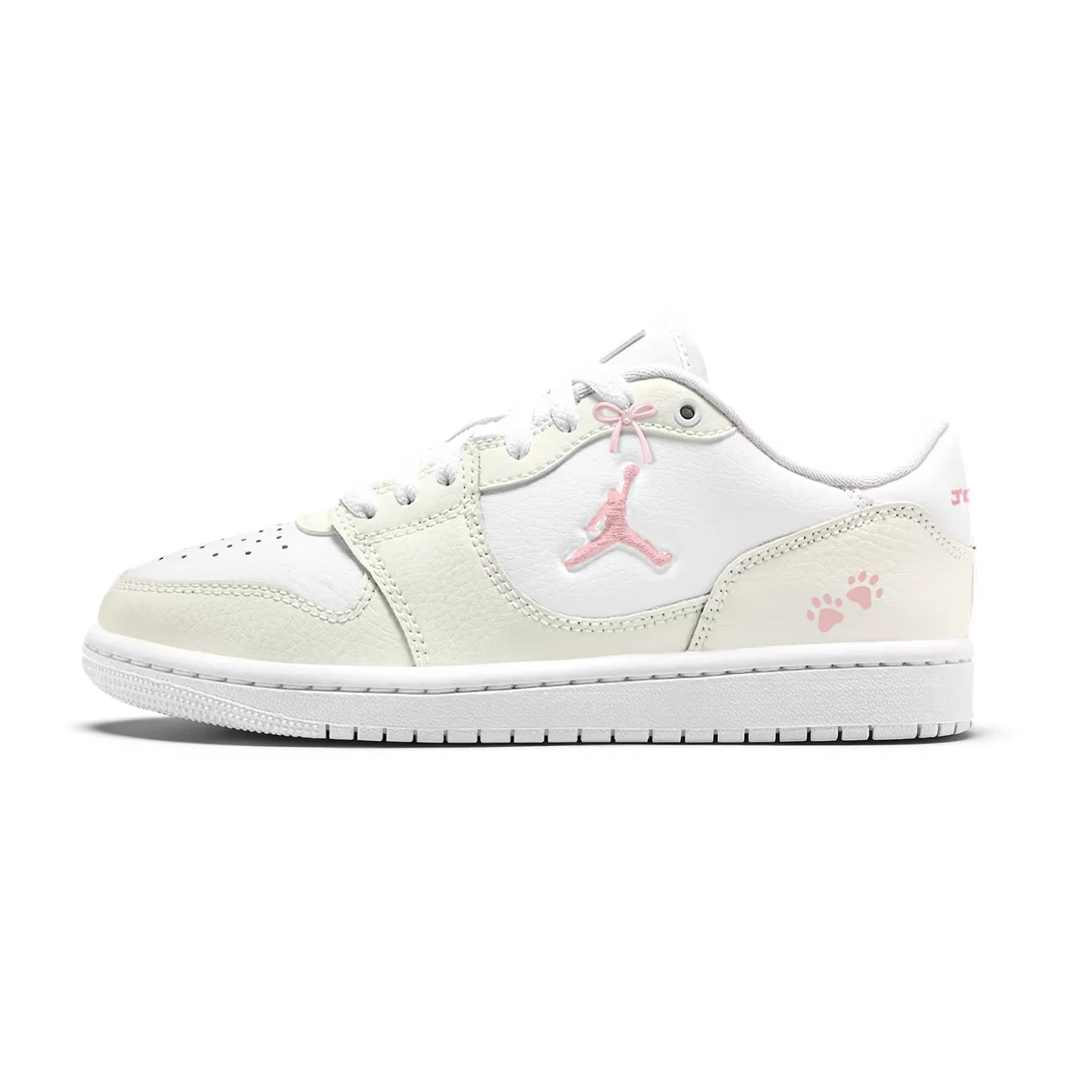 Кроссовки COURT CONNECT Cherry Blossom Milk Cake Leather, износостойкие, нескользящие, низкие Jordan, Ecru — фото 3