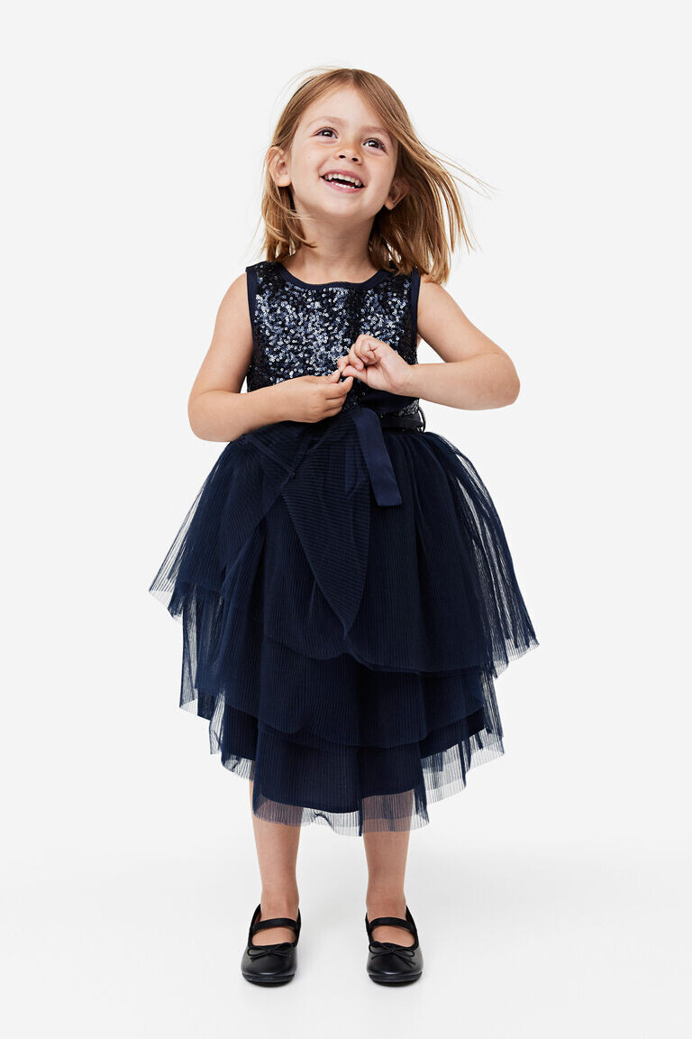 

Платье из тюля с пайетками H&M, синий