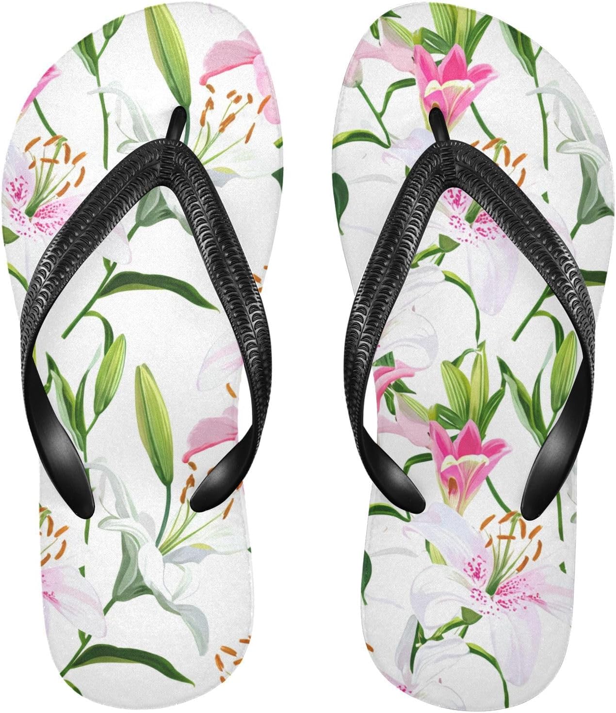 

Женские и мужские шлепанцы Blossom с цветочным принтом, белые пляжные вьетнамки, резиновые, нескользящие, летние тапочки для душа и прогулок Sinestour