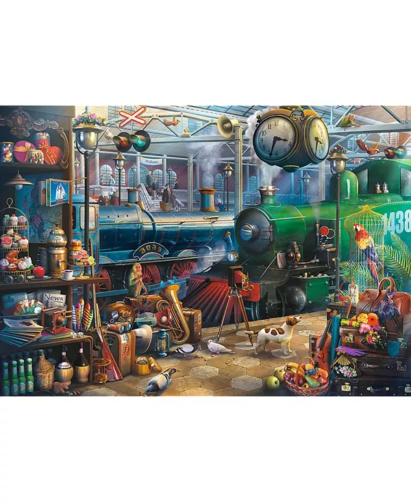 Красный пазл из 6000 деталей — железнодорожная станция Trefl, multi-color — фото 2