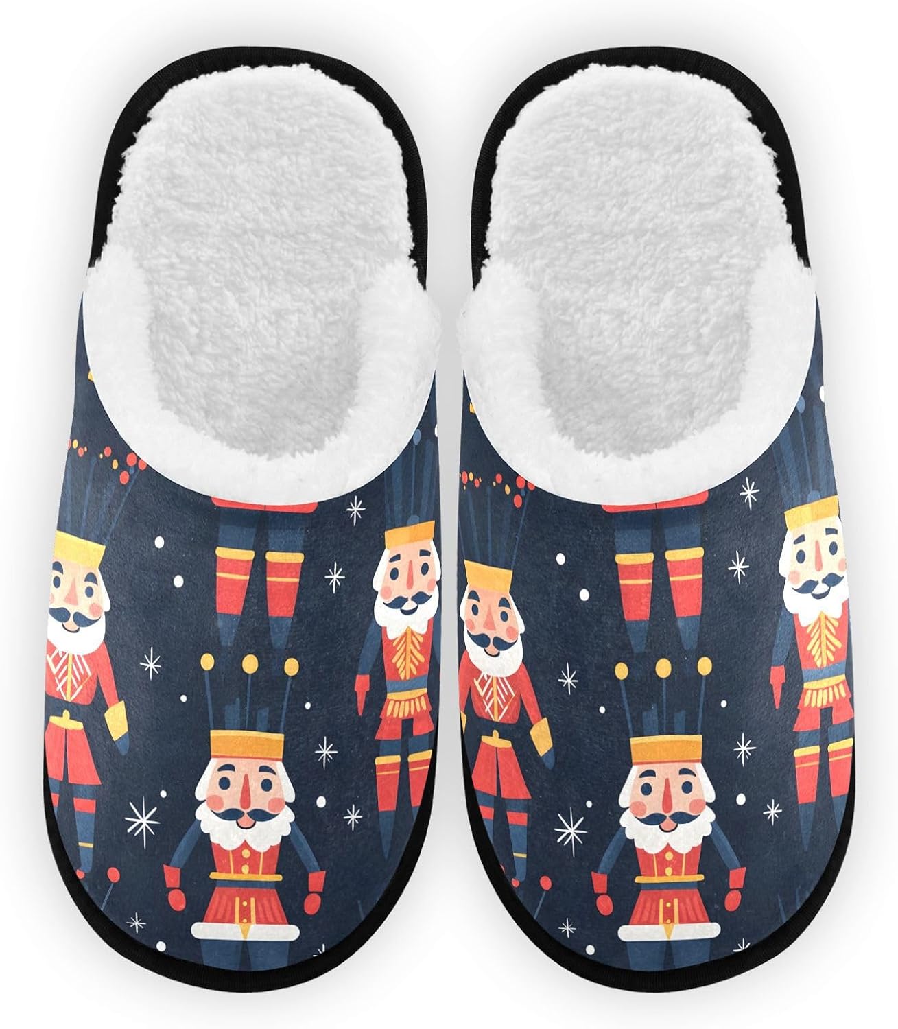 

Плюшевые домашние тапочки FENOCHE Рождественский Щелкунчик для женщин и мужчин, теплые, удобные, для путешествий и SPA, с нескользящей подошвой, Multicolor