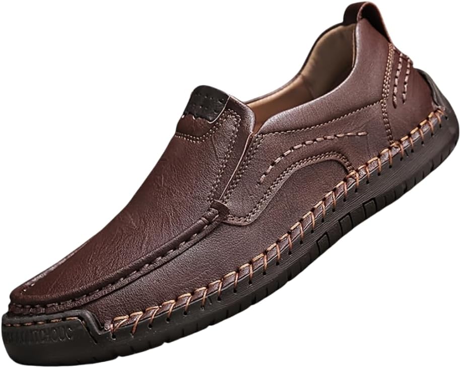 

Мужские повседневные лоферы, дышащие износостойкие слипоны для прогулок на улице и вождения, весна-лето Hhhchpm, темно-коричневый