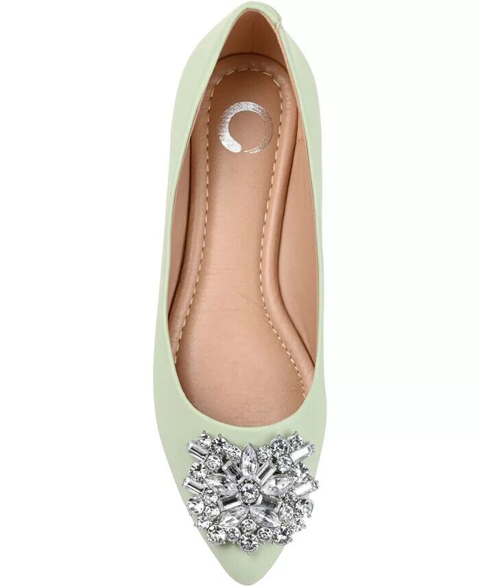 Женские туфли Renzo Jeweled Flats Journee Collection, зеленый — фото 4
