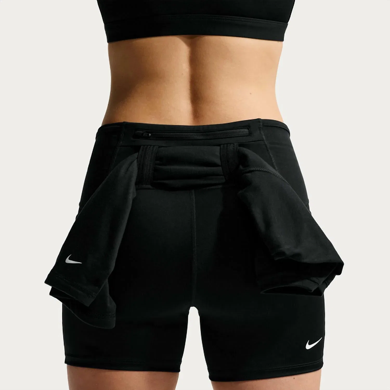 Беговые шорты Dri-Fit с высокой талией для трейлраннинга, черно-белые Nike, Black/Summit White — фото 2