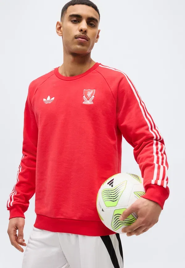 Толстовка Liverpool FC Crew Club Wear Adidas Originals, чистый рубин — фото 4