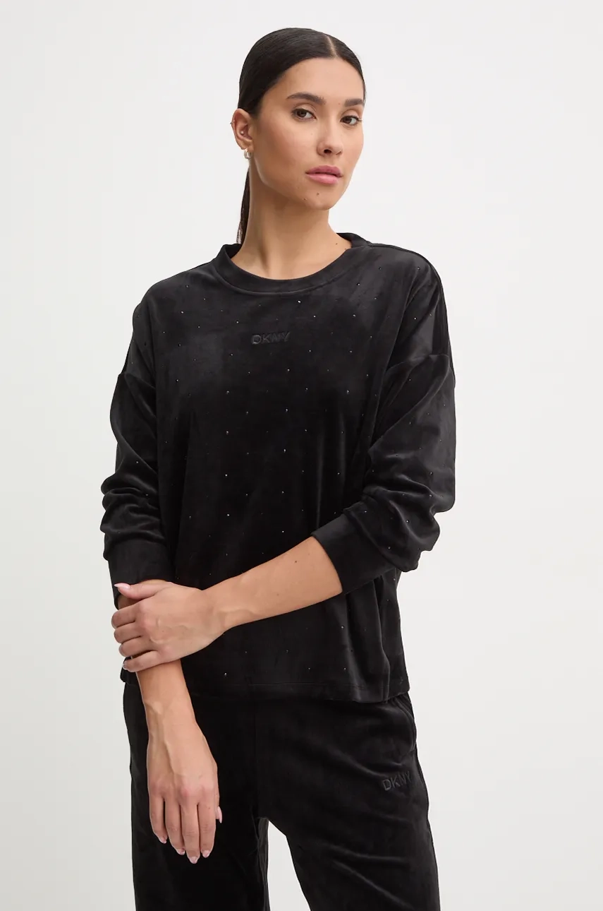 

Бархатный свитшот Dkny, черный