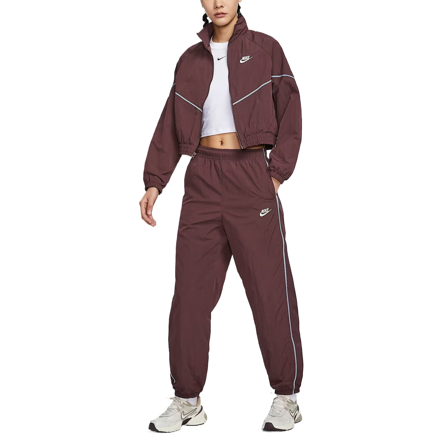 Nike Спортивная куртка женская бордово-красная — фото 4