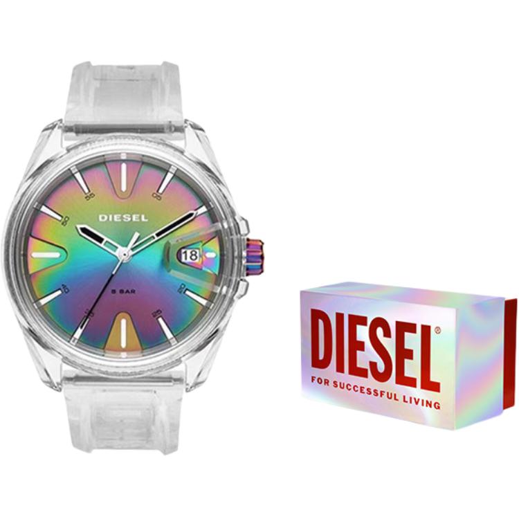 

DIESEL Часы MS9 Collection Chameleon Collection Wrist Watch Quartz Movement Silicone Strap Multicolor Watch Dial Unisex, Box