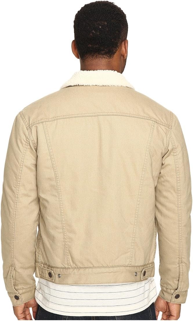 Мужская куртка Levi's?, тип III, шерпа, свинцово-серая, состаренная фланелевая куртка, Khaki — фото 3
