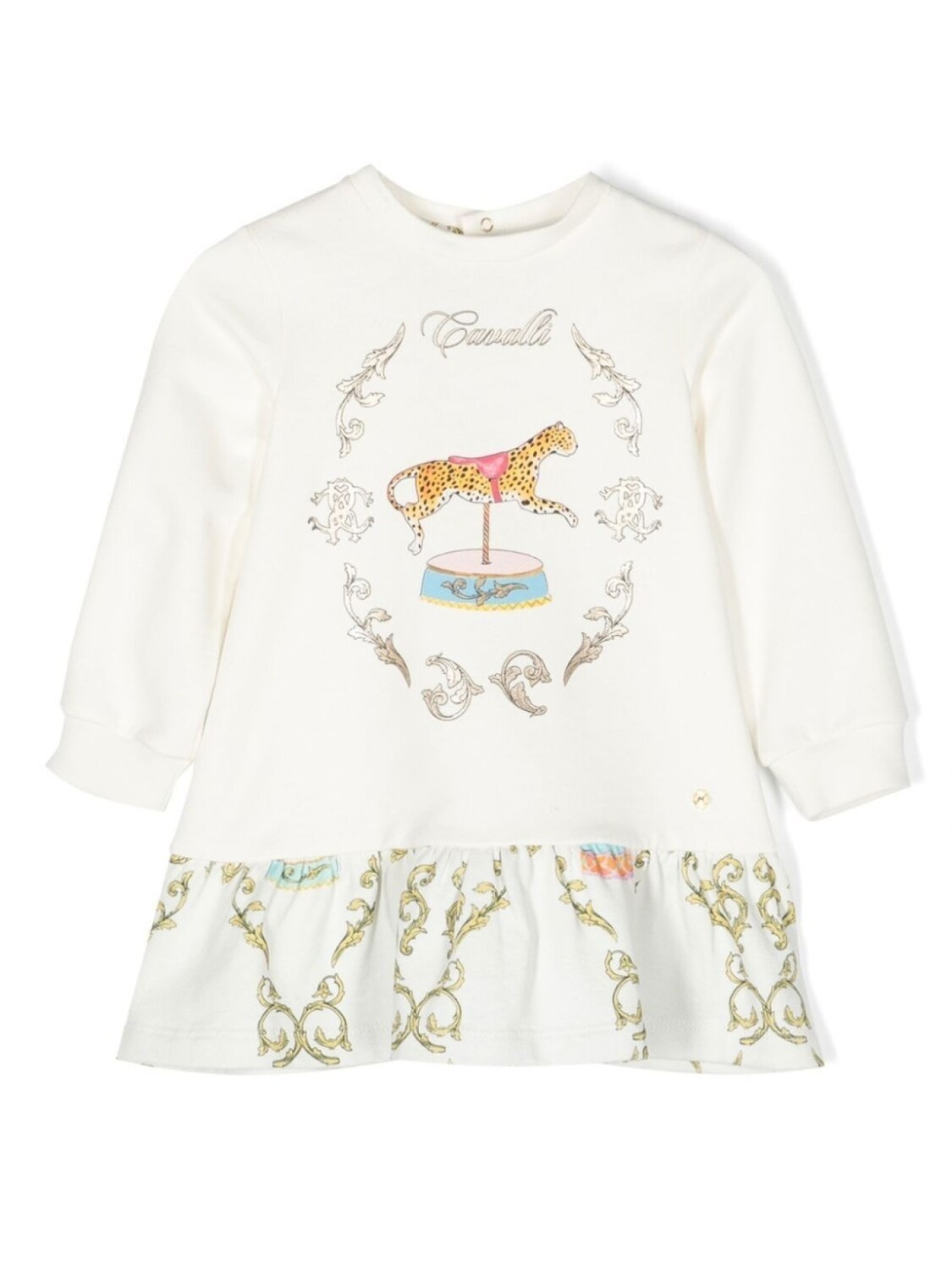 

Платье с узором в стиле барокко Roberto Cavalli Junior, белый