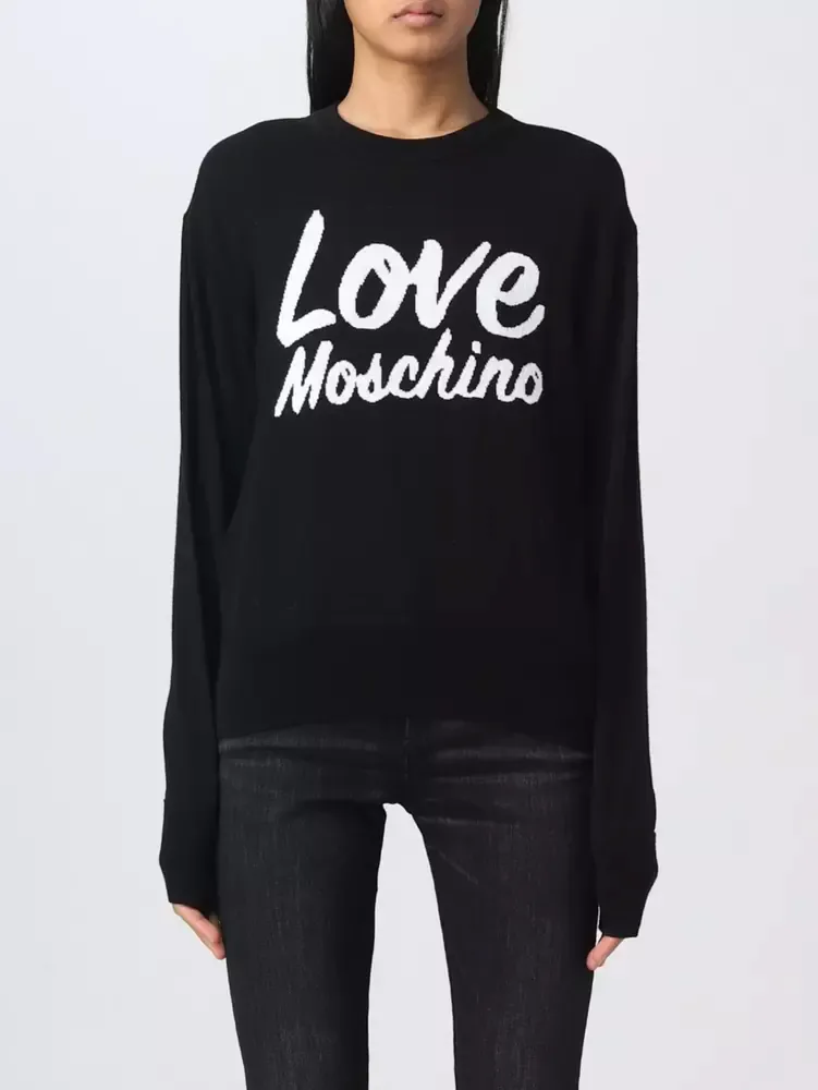 

Шикарный контрастный черный свитер LOVE MOSCHINO