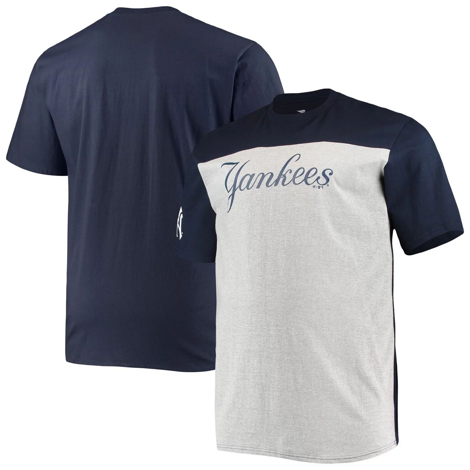 

Мужская фирменная темно-синяя/серая футболка с цветными блоками New York Yankees Big & Tall Fanatics, Синий, Мужская фирменная темно-синяя/серая футболка с цветными блоками New York Yankees Big & Tall Fanatics