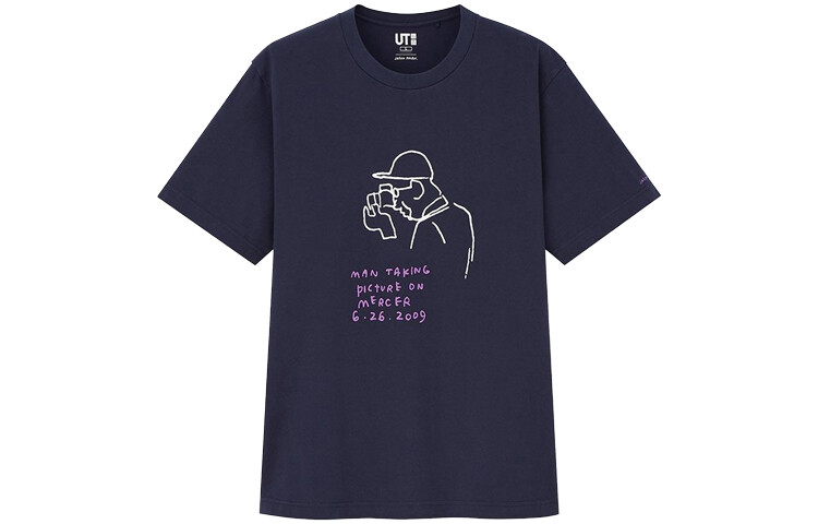 

Футболка унисекс темно-синяя Uniqlo, темно-синий