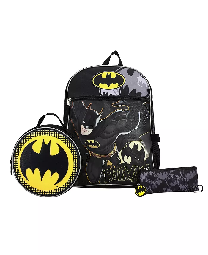 

Набор аксессуаров для рюкзака DC Comic Book Batman Symbol из 5 предметов для мальчиков DC Comics, черный