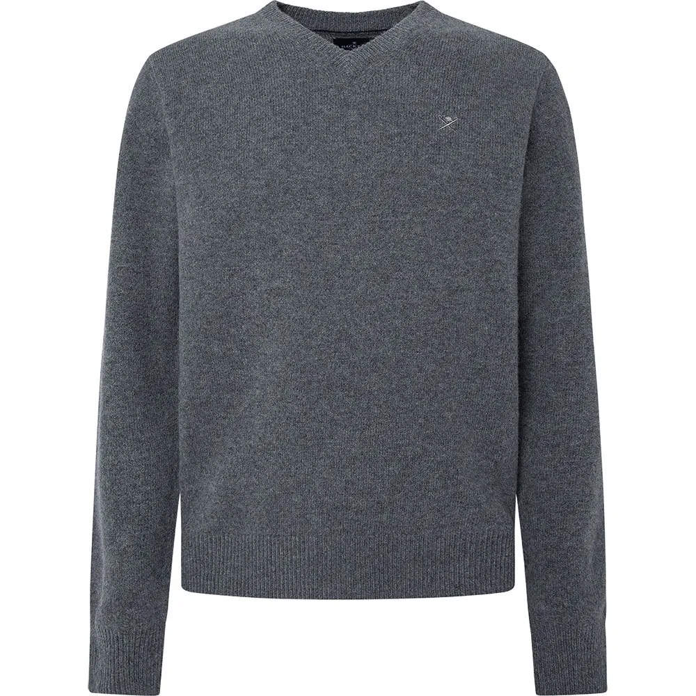 

Свитер Hackett Lambswool v neck, серый