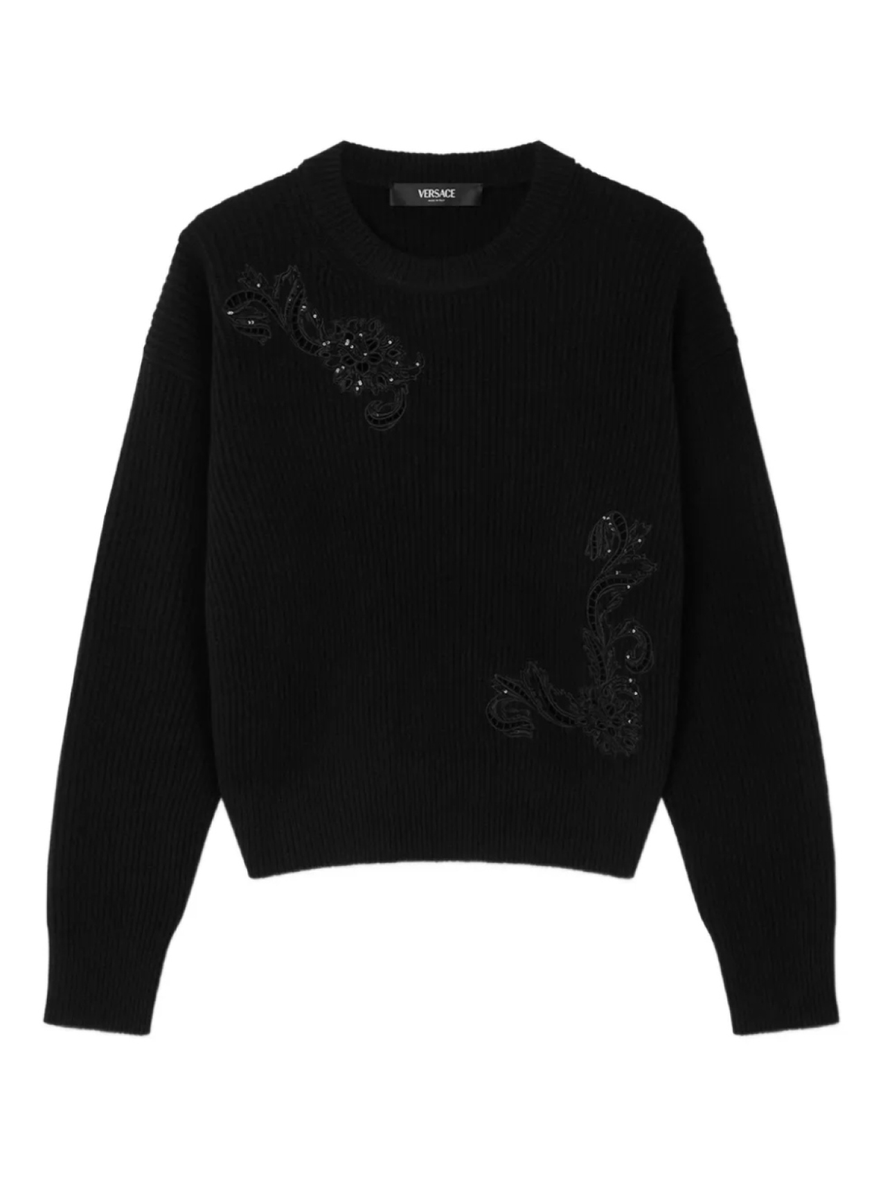 

Versace свитер с вышивкой, черный