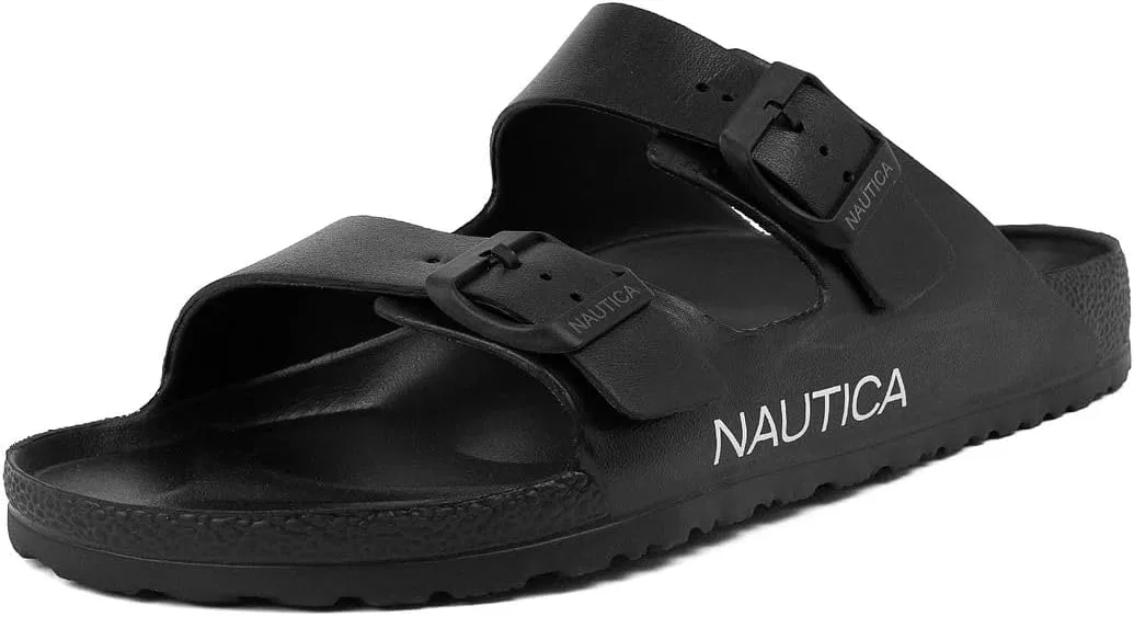 Сандалии с двумя ремешками, регулируемая пряжка, Nautica, черный